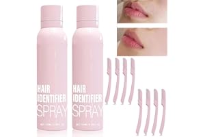 WHYCALON 2 Packs Hair Identifier Spray for Face Shaving, Skin Dermaplaning Spray for Face, Skin Body Hair Identifying Spray With Razors