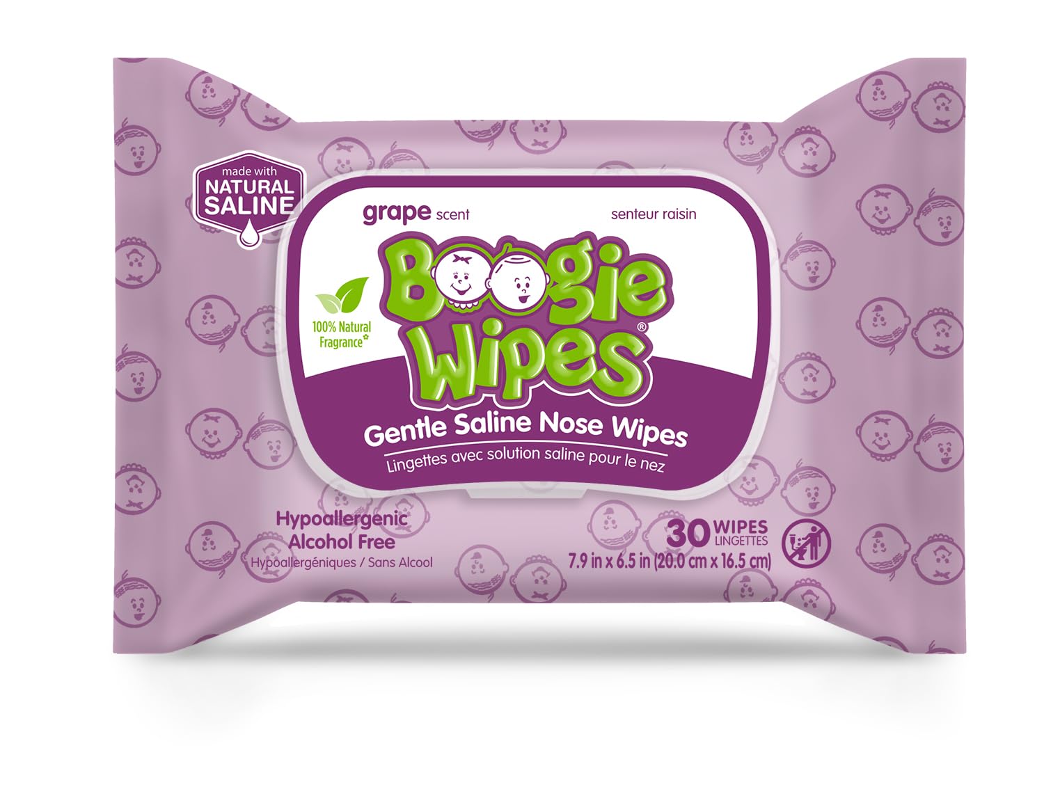 Boogie Wipes Grape 30ct Size 30ct Boogie Wipes Grape 30ct