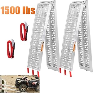 VENDAV ATV Ramps for Pickup Trucks 7.5 FT Aluminum Portable Ramps 1500 Lbs Capacity,2PC.