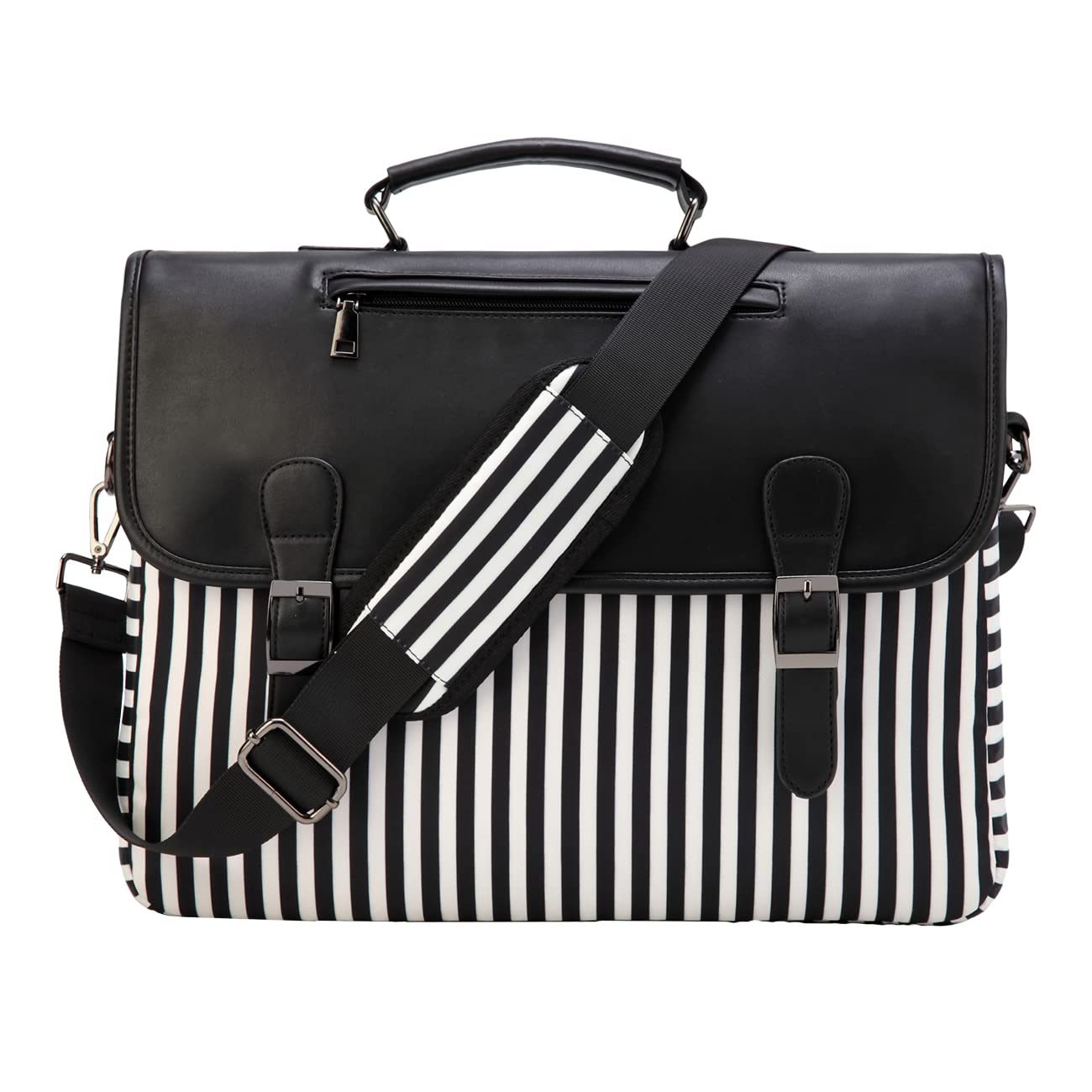 RAVUO Laptop Bag for Women, Water Resistant 15.6 inch Ladies Briefcase Computer Case Lightweight Messenger Shoulder Bags With Padded Laptop Sleeve for Work Office Black