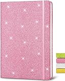 Pink Glitter Notebook, 8.3x5.7” 160 Lined Pages