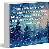Sympathy Gifts for Loss of Loved One, Memorial Bereavement Gifts for Loss of Dad Mom, Remembrance Wooden Box Sign for Home Decor