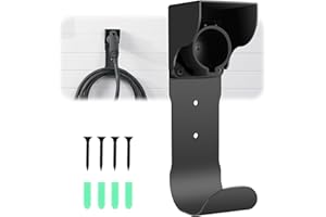 Autel EV Charger Holder, Wall-Mount Connector Nozzle Holster Dock with J-Hook for SAE J1772, Electric Car Charger Cable Organizer, Space Saving