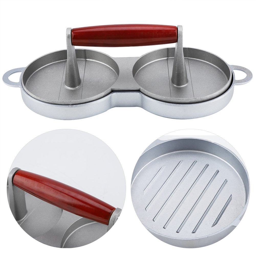 Double Burger Press Hamburger Maker, Aluminum Alloy Non-Stick Hamburger Mold Kitchen Tools for Easily efficiently Making Delicious Burgers