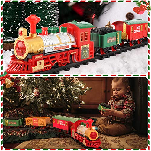 Lucky Doug Electric Train Toys Set Around Tree for Kids, Christmas