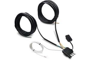 YEZriler 4 Pin 5 Wire Trailer Wiring Harness, 22.7FT Wishbond Trailer Light Kit 4 Way Flat 5 Wire Harness Trailer Connector Wire Plug for Rewiring Trailer Both-Side Taillights