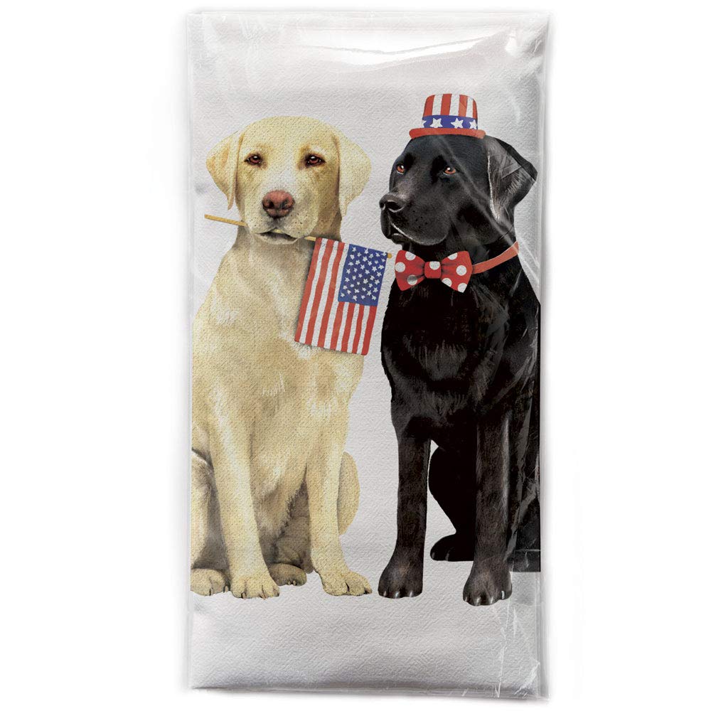 Mary Lake-Thompson4th of July Labs Cotton Flour Sack Kitchen Towel