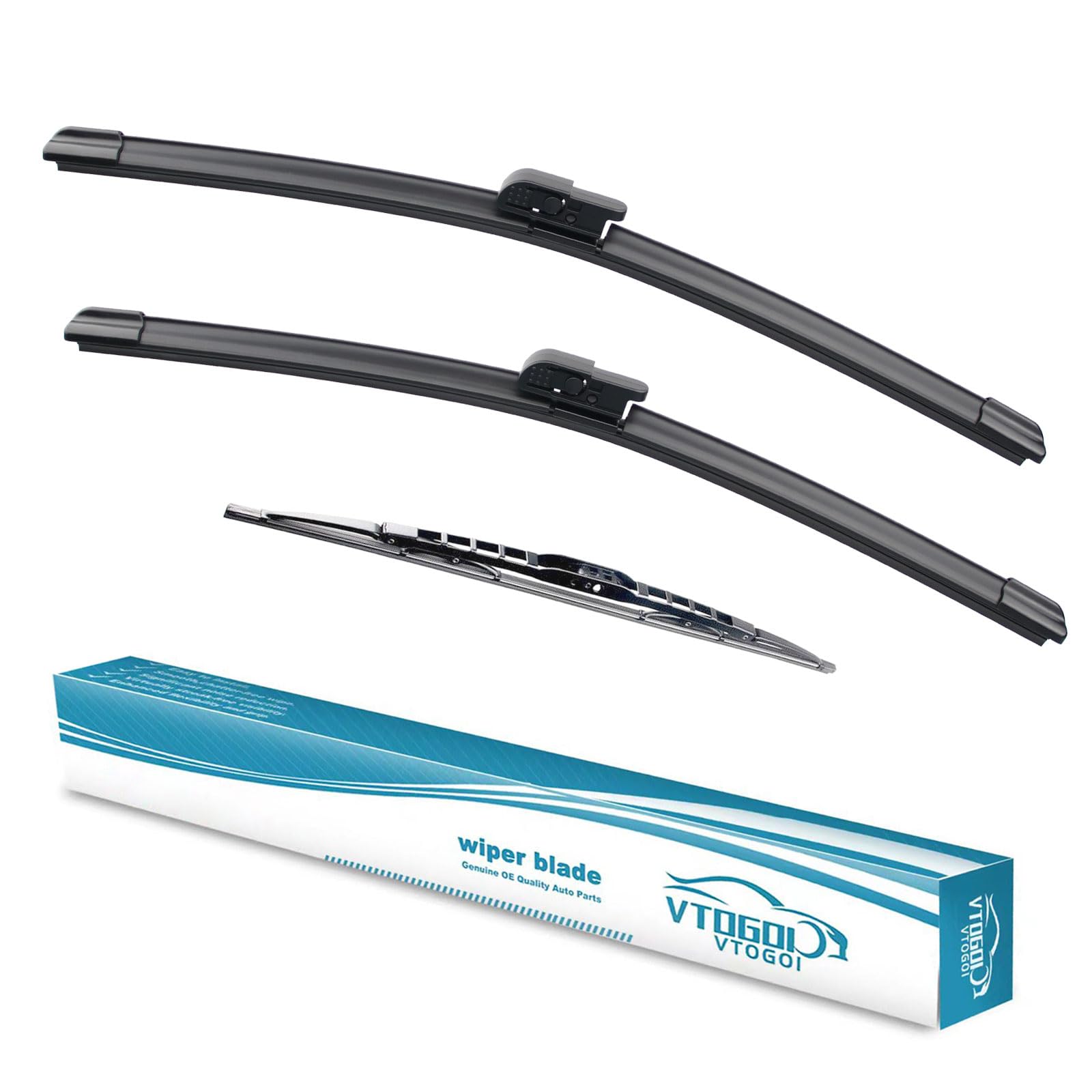 VTOGOI Wiper Blades With Rear Wiper Blades Set For