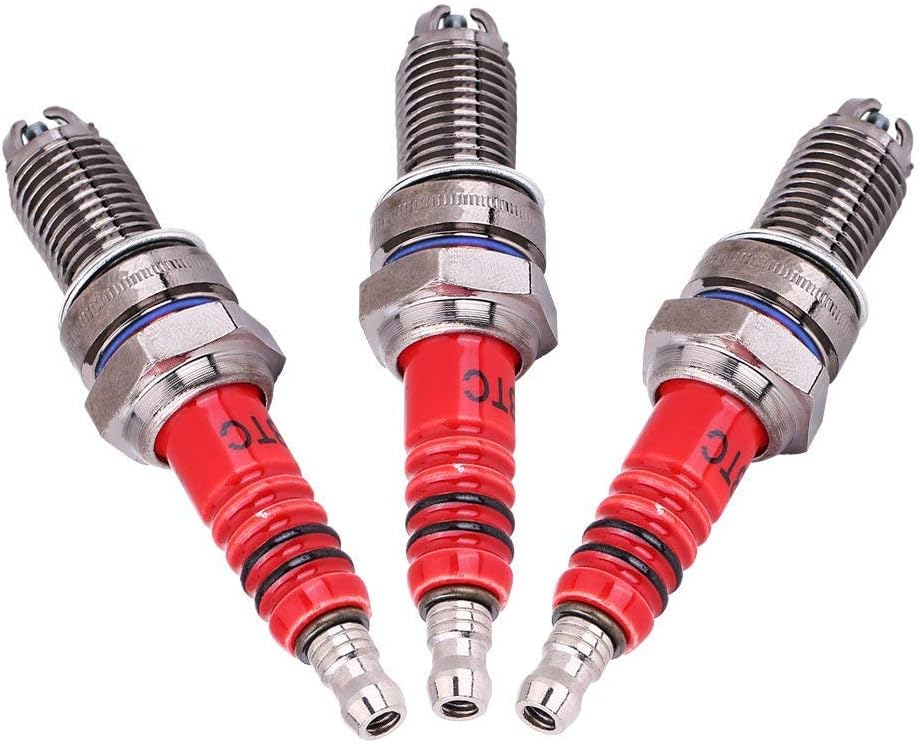 YeBetter 3pcs D8TC 3 Electrode, Racing with 3 Electrode for CG 125 150 200cc CF250 Motorcycle Scooter TV Quads