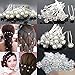 20pcs Women's Fashion Wedding Bridal Beautiful Pearl Flower Crystal Hair Pins Clips (Style 3)