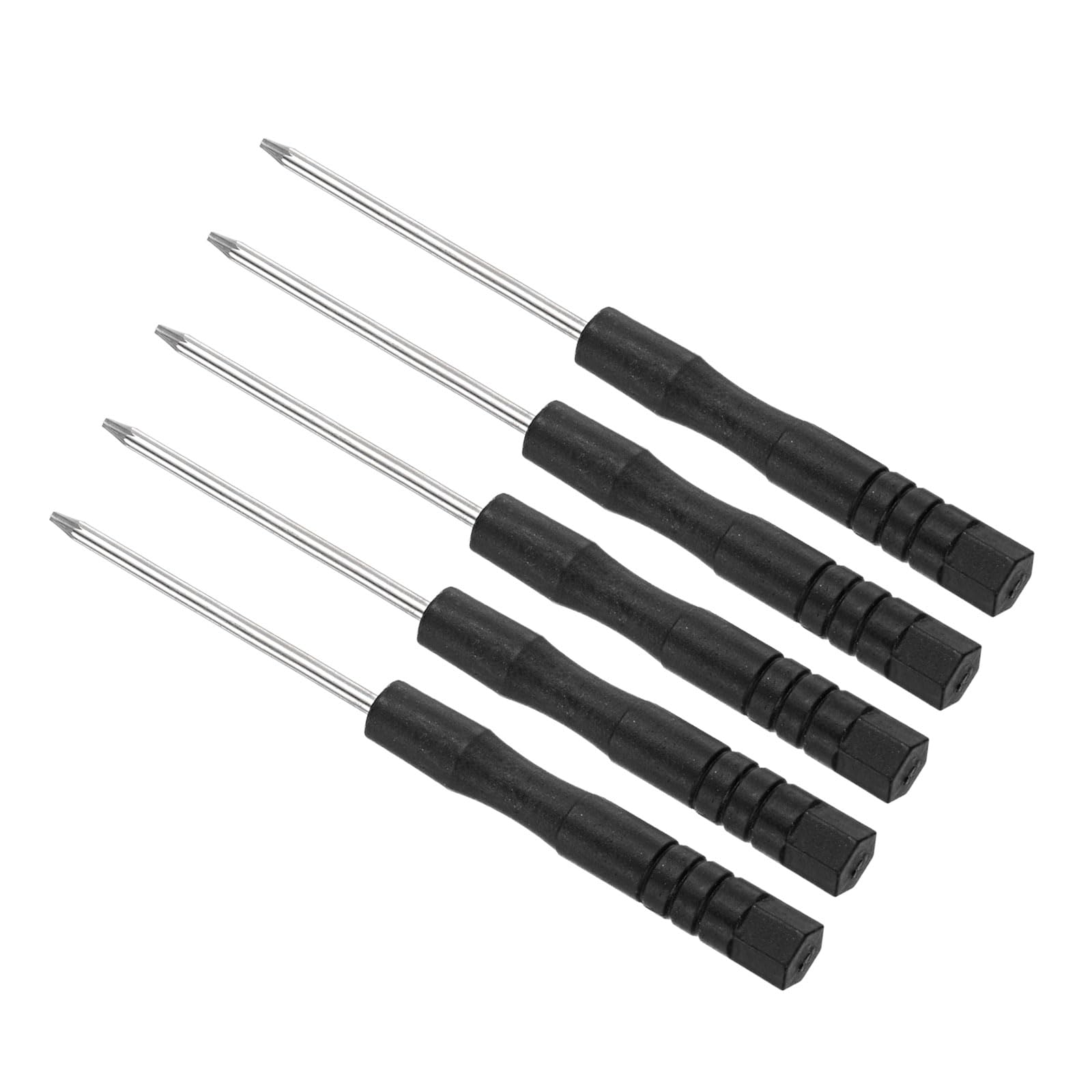 CoCud Mini Torx Screwdriver, T2 Size 80mm Length, Carbon Steel Small 6 Point Screwdrivers with Anti-Slip Handle - (Applications: for Glasses, Watch or Laptop), 5-Pieces