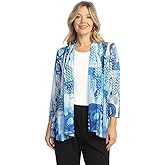 Jess & Jane Crepe Mesh Drape Cardigan - CM3 Ocean Blue