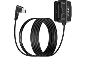 YANBORONSN Right Angle OBD Power Cable for Dash Camera, OBD2 to Type C Adapter Hardwire Charger Cable with Switch Button 24 H