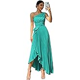 BITALY One Shoulder Bridesmaid Dresses Long for Women Satin Pleated 2026 A Line Formal Dress with Slit BIN004
