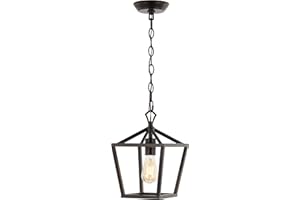 JONATHAN Y JYL7618A Pagoda 8" 1-Light Vintage Farmhouse Iron Chain Pagoda LED Pendant Minimalist, Rustic, Industrial, Classic, Casual, Living Room, Dining Room, Bedroom, Foyer, Oil Rubbed Bronze