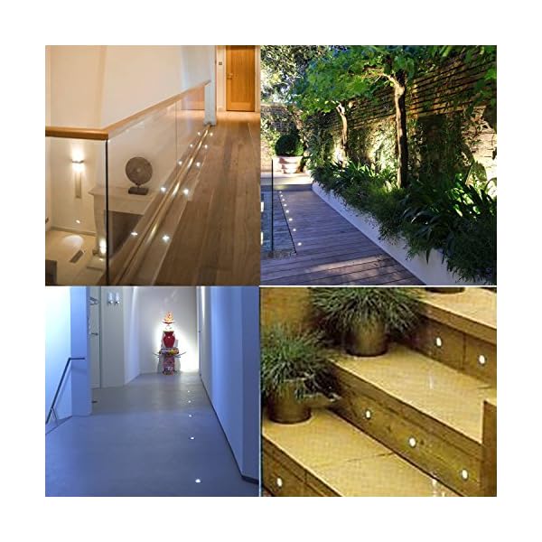 QACA Outdoor Deck Lights,LED Black Border Low Voltage 0.6W Landscape