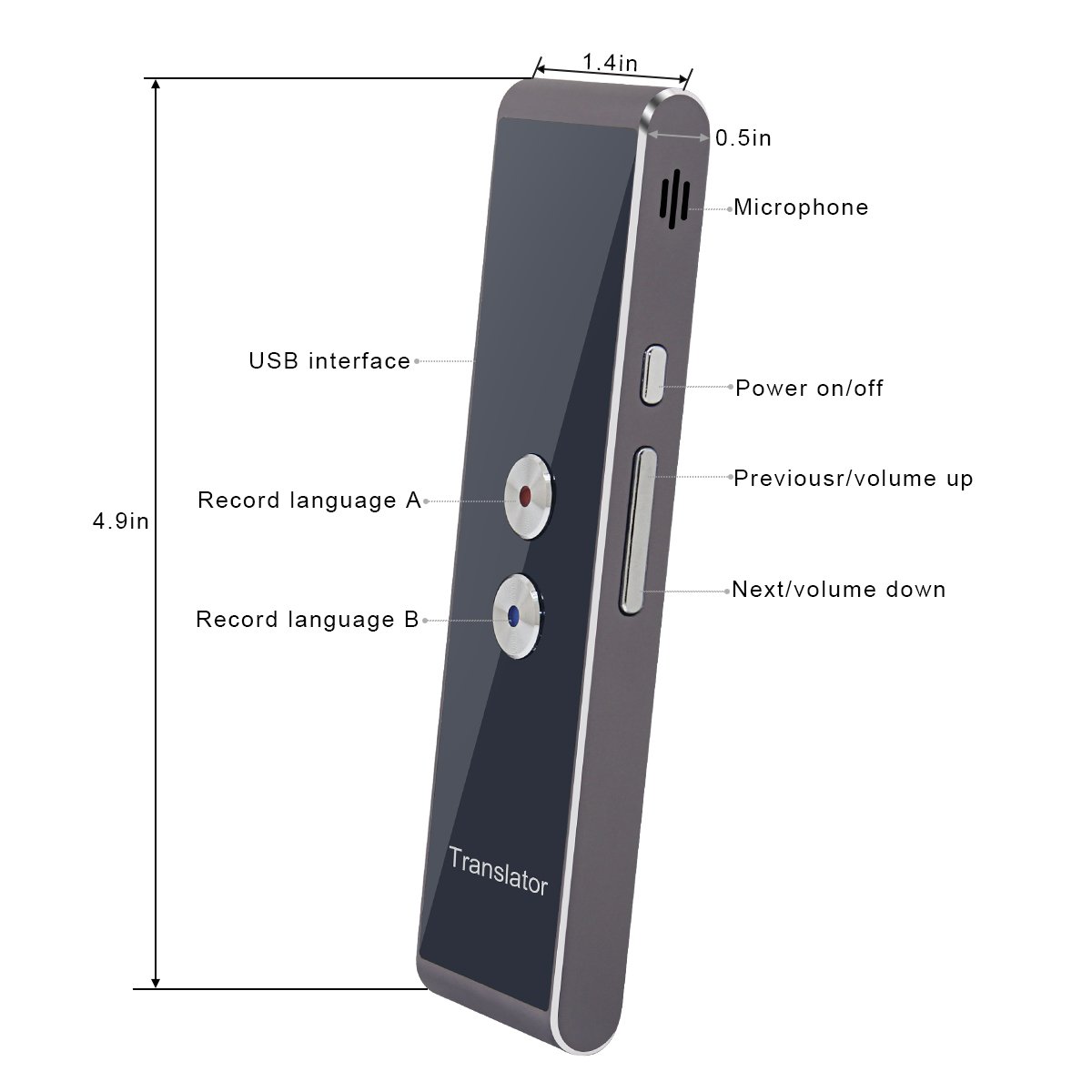Language Translator Device, Smart Handheld Voice Instant Translation
