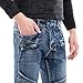 MAGE MALE Men'/s Ripped Biker Jeans Slim Fit Straight Destroyed Trousers With Zipper Deck Blue 28 W