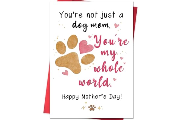 Beixian Dog Mom Mother's Day Card, Happy Mother's Day Dog Mom Gift, Cute Mother's Day Card from Dog for Pet Lovers