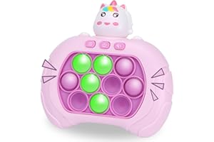 AFLUODN Fast Push Pop It Game Light Up Fidget Toy for Kids Adults, Handheld Game Quick Push Sensory Toys Puzzle Game Machine, Stress Relief Party Favors Birthday Gift for Boys Girls