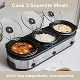Quest Triple Slow Cooker Buffet Server 7.5L 3 x 2.5L Ceramic Pots view 4