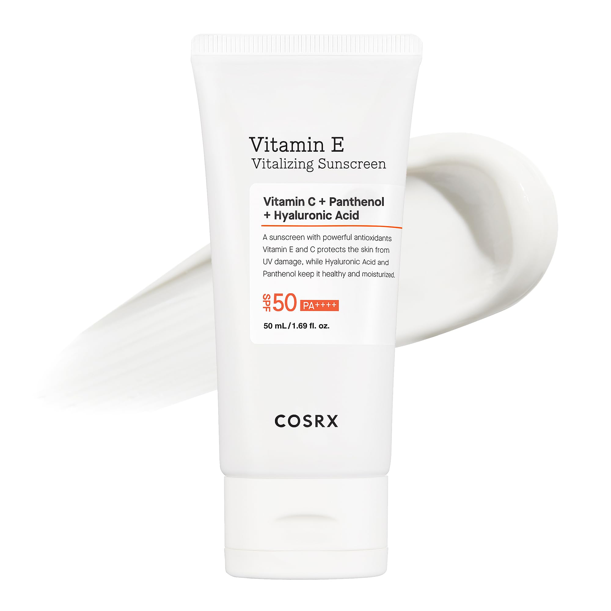 COSRX Daily SPF 50 Vitamin E Vitalizing Korean Sunscreen for Face, UVA&UVB Protection, Lightweight, No White Cast for All Skin Tones, Non-Greasy Semi Matte Finish, Korean SkinCare