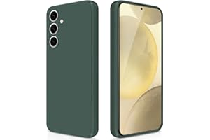 GiiYoon Silicone Case Compatible with Samsung Galaxy S24, Full Body Silky Soft Touch Phone Case with Camera Protection, Shockproof Cover with Microfiber Lining, Green