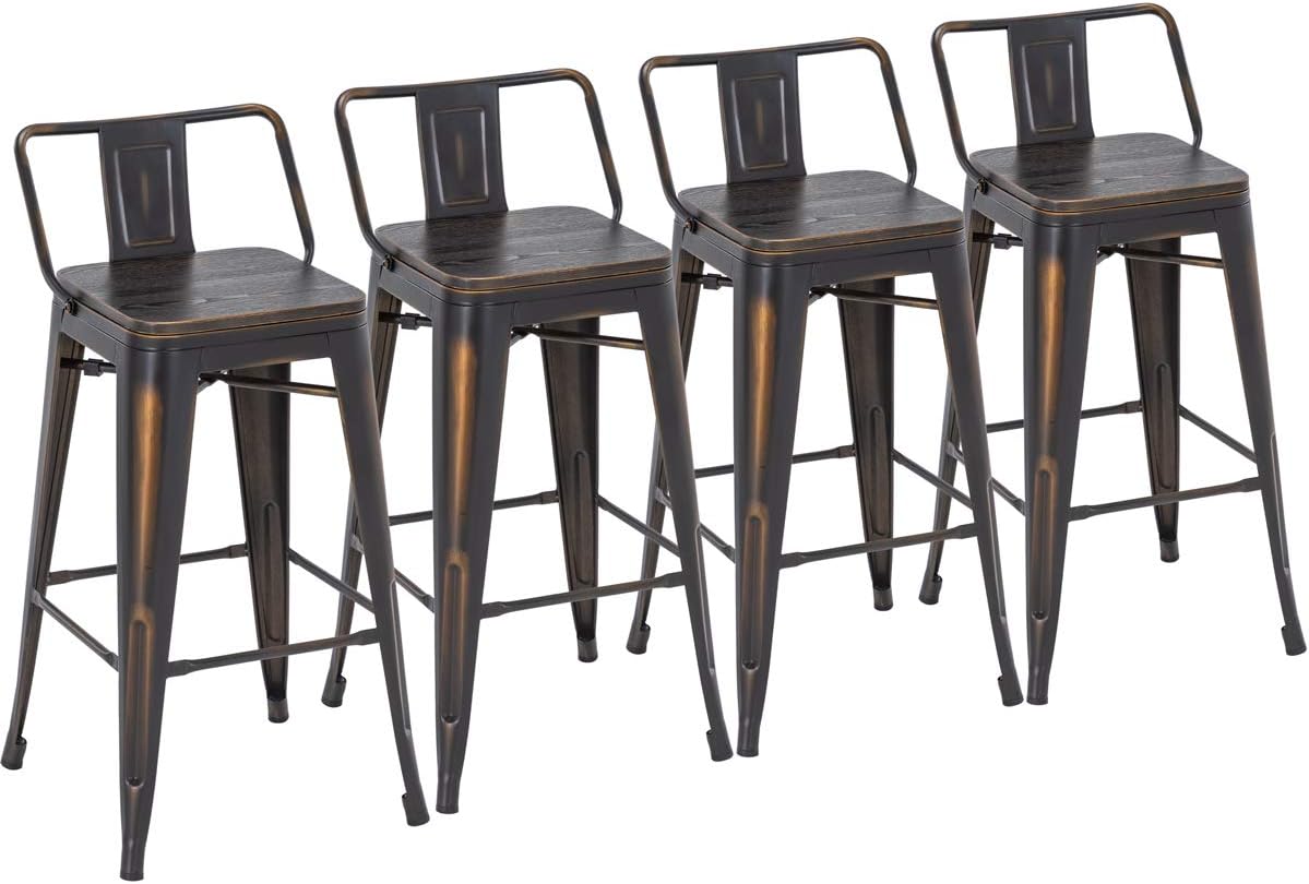 Yongchuang 26 inch Metal Bar Stools Set of 4 Counter Bar