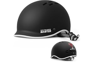 OutdoorMaster Bike Helmet for Adults,Adjustable Cycling Helmet with Light for Men & Women - Safety Certified for Bicycle Skateboard Road Bike Skating Roller Commuting Helmet