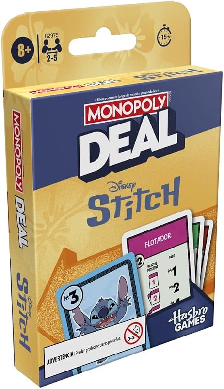 Jogo de Cartas Monopoly Deal: Edição Disney Stitch - Versão Espanhola
