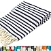 Striped Turkish Towel Peshtemal in 100% Cotton for Beach Bath Swimming Pool Yoga Pilates Picnic Blanket Scarf Wrap Hammam Fouta Turkish Bath Towels Beach Towel (Navy)