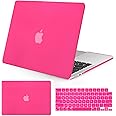 Seorsok Compatible with MacBook Air 15 inch Case 2023 2024 Release A2941 M2&M3 A3114 Touch ID,Ultra Thin Laptop Plastic Hard Shell Case&Keyboard Skin,Hot Pink