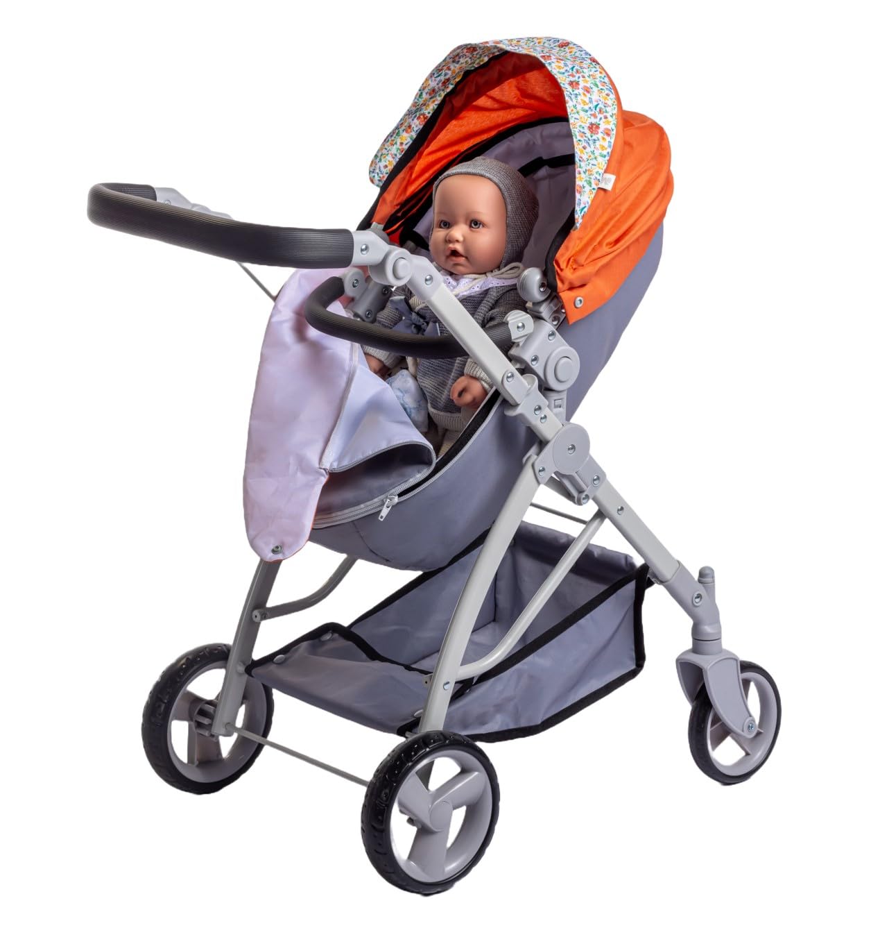 JC Toys - for Keeps Playtime | Deluxe Folding Sports Pram Stroller | Nature Theme Collection | for Dolls up to 20