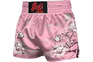 ChenHang Women Boxing Shorts Muay Thai Trunks Pink Flower Sakura MMA Sport Kick Martial Arts Training Gym Costume