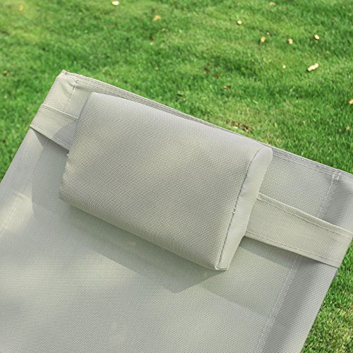 SoBuy OGS28-MIx2 2-er Set Swingliege Schaukelliege Sonnenliege Liegestuhl Gartenliege mit Tasche Gewebe in beige – Bild 7