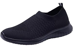 TIOSEBON Men's Slip On Walking Shoes Knit Mesh Tennis Sneaker