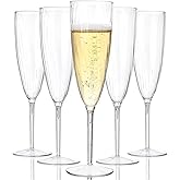 WDF 36PCS Clear Champagne Flutes Plastic - 6 OZ Clear Disposable Champagne Flutes Party Supplies for Wedding/Birthday/Parties