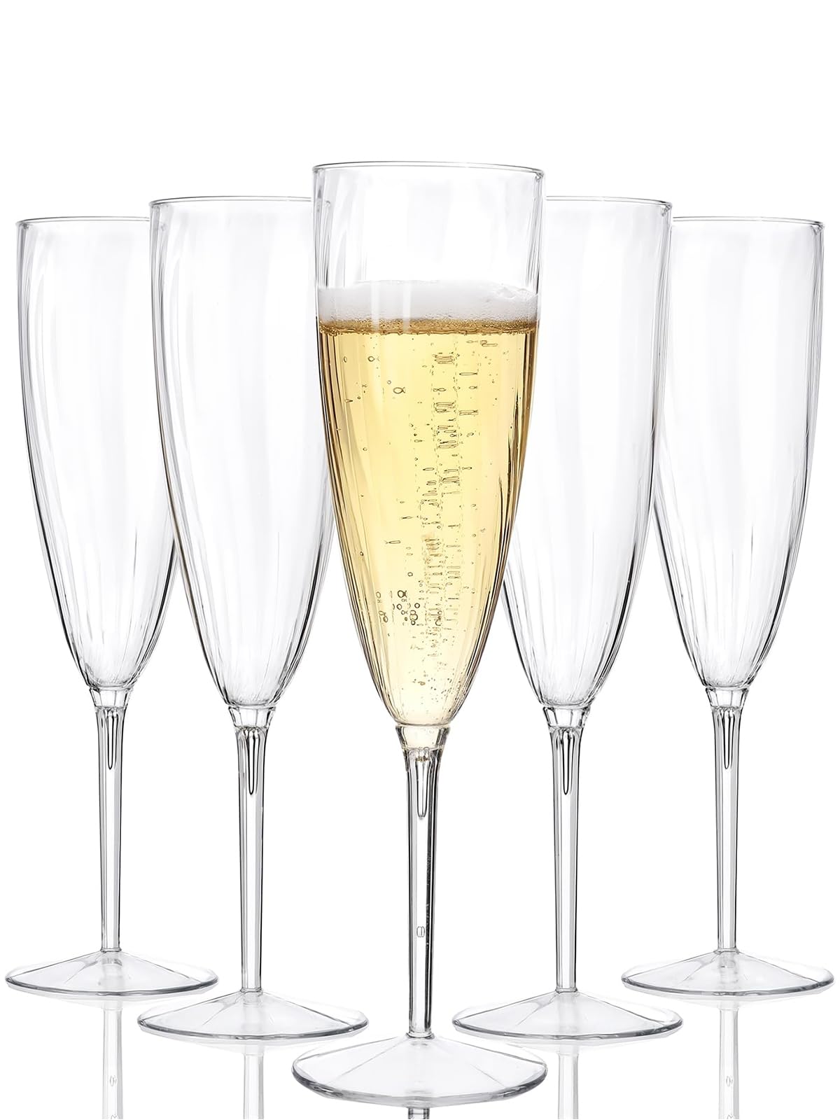 Photo 1 of WDF 36PCS Clear Champagne Flutes Plastic - 6 OZ Clear Disposable Champagne Flutes Party Supplies for Wedding/Birthday/Parties