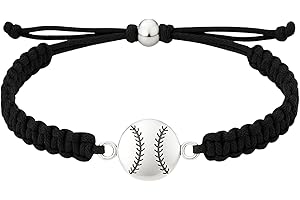 Sportybella - Baseball Bracelet, Baseball Jewelry, Adjustable Braided Baseball Bracelet, Baseball Gifts, Baseball Accessories