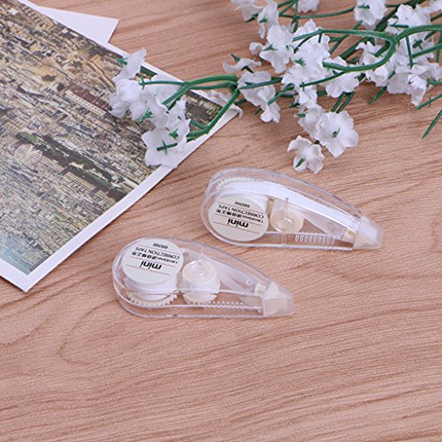 JUNESUN 2Pcs Cute Correction Tape Mini Roller White Out Eraser School Office Stationery