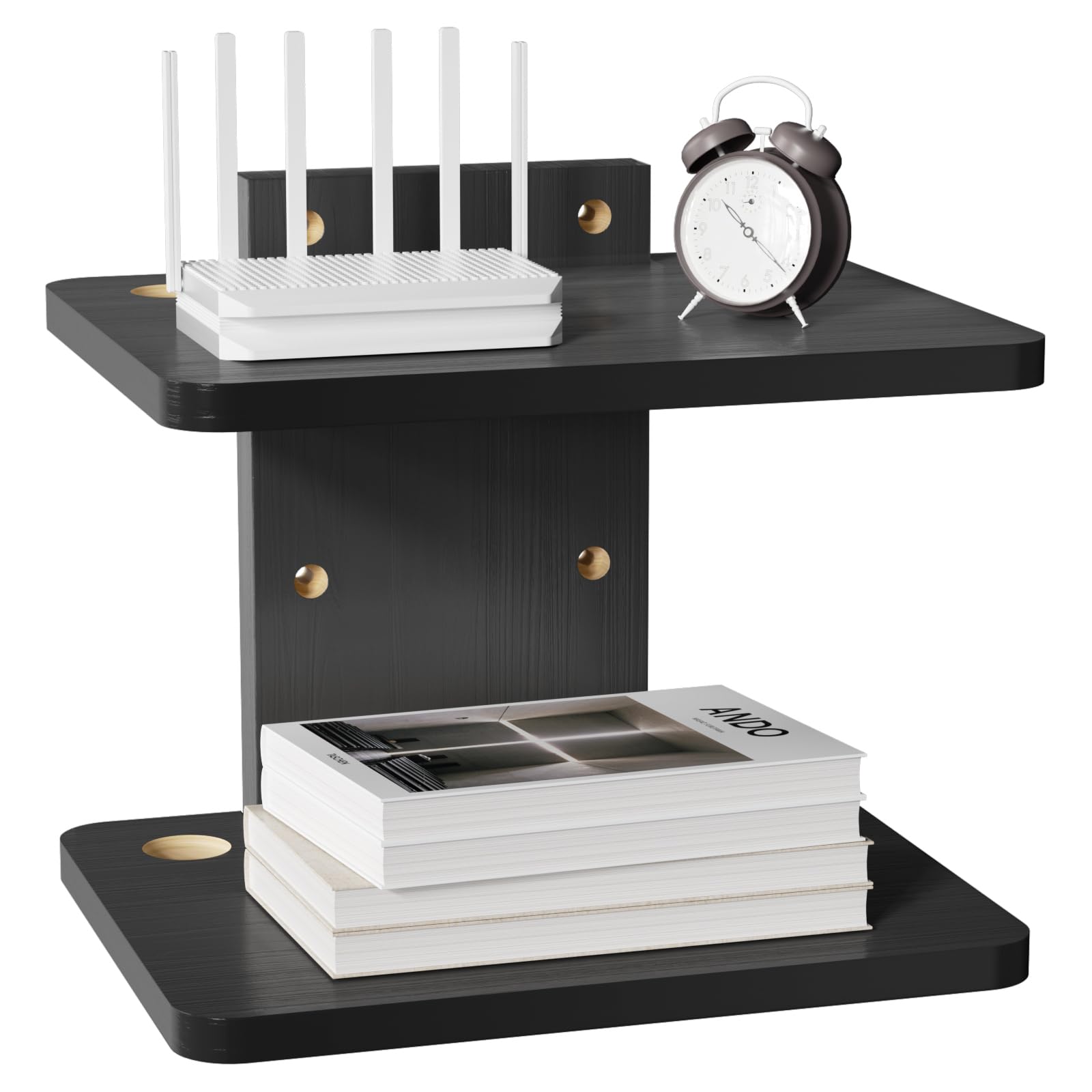 Photo 1 of WALI Floating TV Shelf, 2 Tier Projector Shelf for DVD Players, Routers, Game Consoles, Cable Boxes, Living Room Decor Accessories, Wall Mount Shelves Holds Up to 22lbs (CS202NB), 2-Shelf, Black