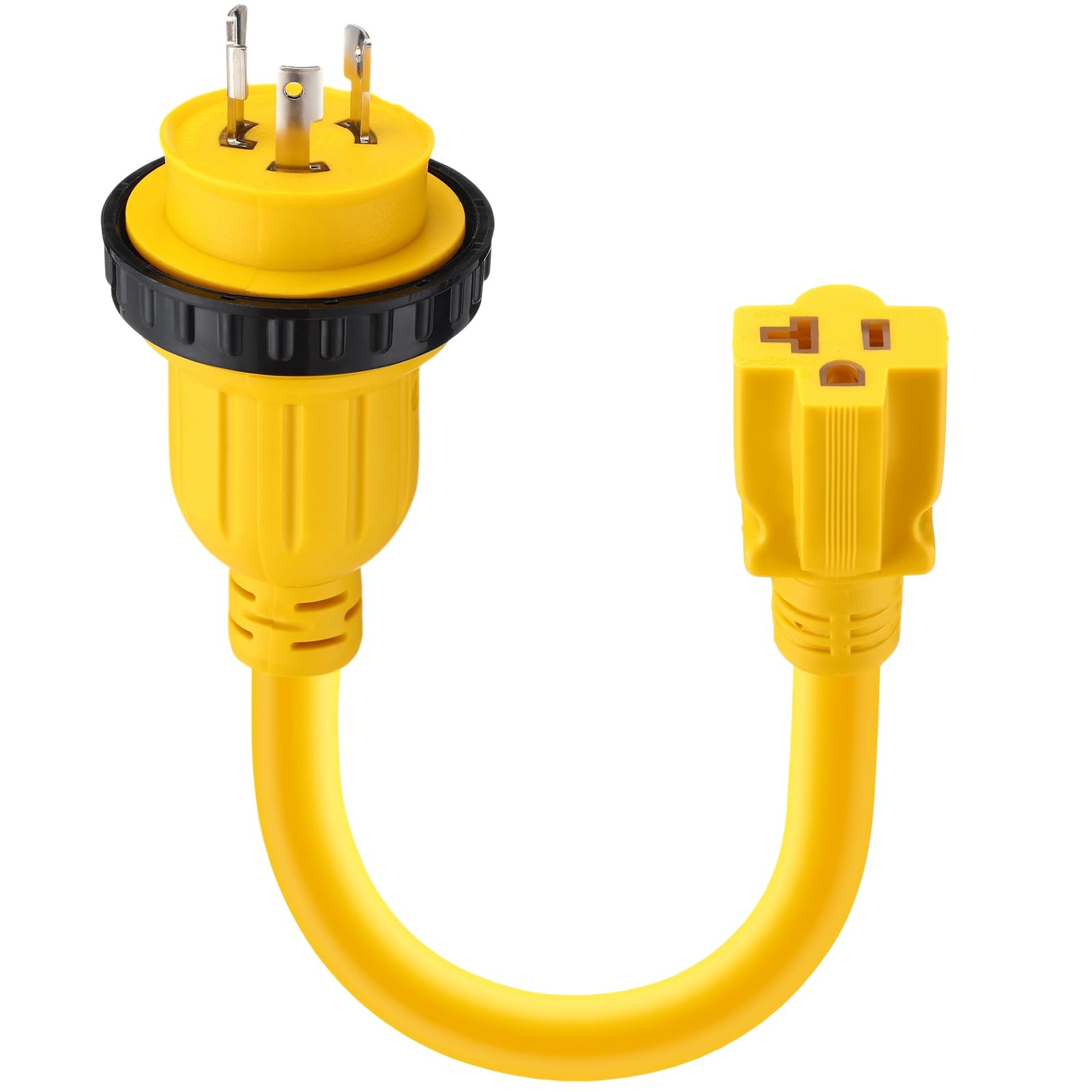 Photo 1 of Kanayu 3FT 30 Amp to 15 Amp Marine Shore Power Adapter Extension Power Cord Compatible with NEMA L5-30P to 5-15/20R 10AWG 30Amp to 20Amp T Blade Marine Plug 125V Household Outlet Pigtail Boat Adapter