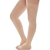 LIANPTRON Thigh High Compression Socks Women & Men, 20-30mmHg Thigh High Compression Stockings, Medical Compression Socks with Silicone Dot Band-Best for Varicose Veins, Swelling