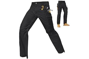 IGOLUMON Work Pants for Men Tactical Pants with 13 Pockets Ripstop Cargo Construction Pants Stretch Utility Hiking Trouser