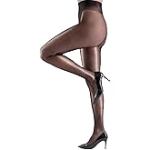 LECHERY Lustrous Silky Shiny 40 Denier Women's Tights, Semi-Sheer High Waist Pantyhose Stockings