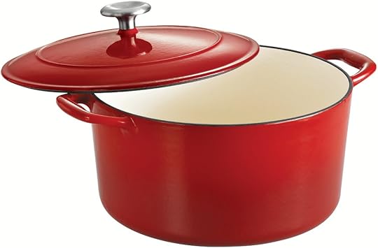 Tramontina Covered Round Dutch Oven Enameled Cast Iron 6.5-Quart, Gradated Red, 80131/048DS
