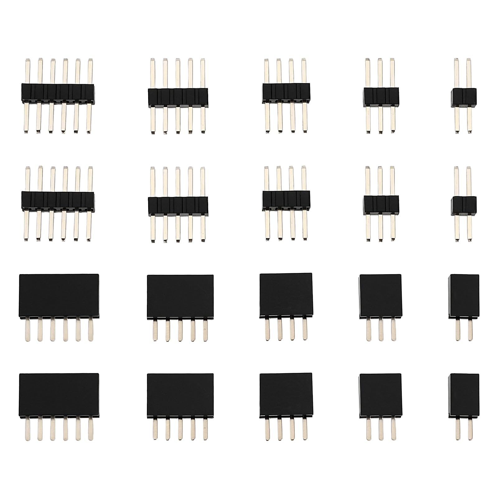 ECSiNG 50 Pairs RM 1.27mm Miniature Connectors Plug and Socket Set Includes 10 Pairs Each of 2 3 4 5 6 Pins Plugs and Sockets for Repairment and DIY