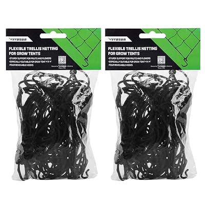 VIVOSUN 2-Pack 3x3FT Elastic Trellis Netting with Hooks for Grow Tents