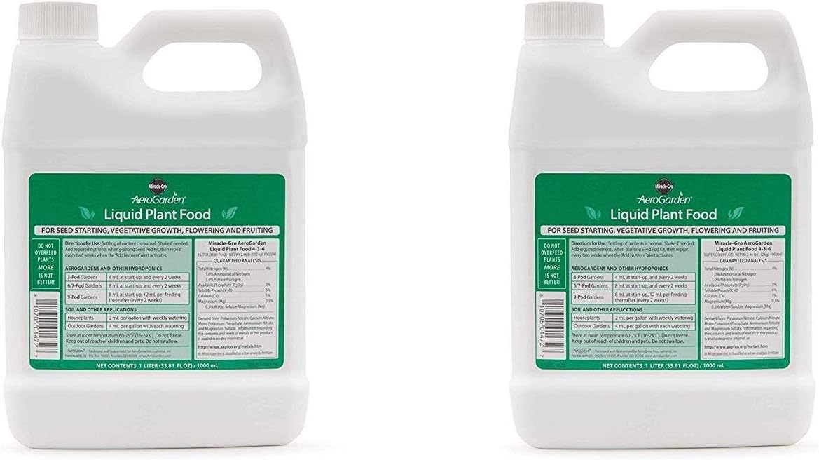 AeroGarden Liquid Nutrients (1 Liter) (Pack of 2)