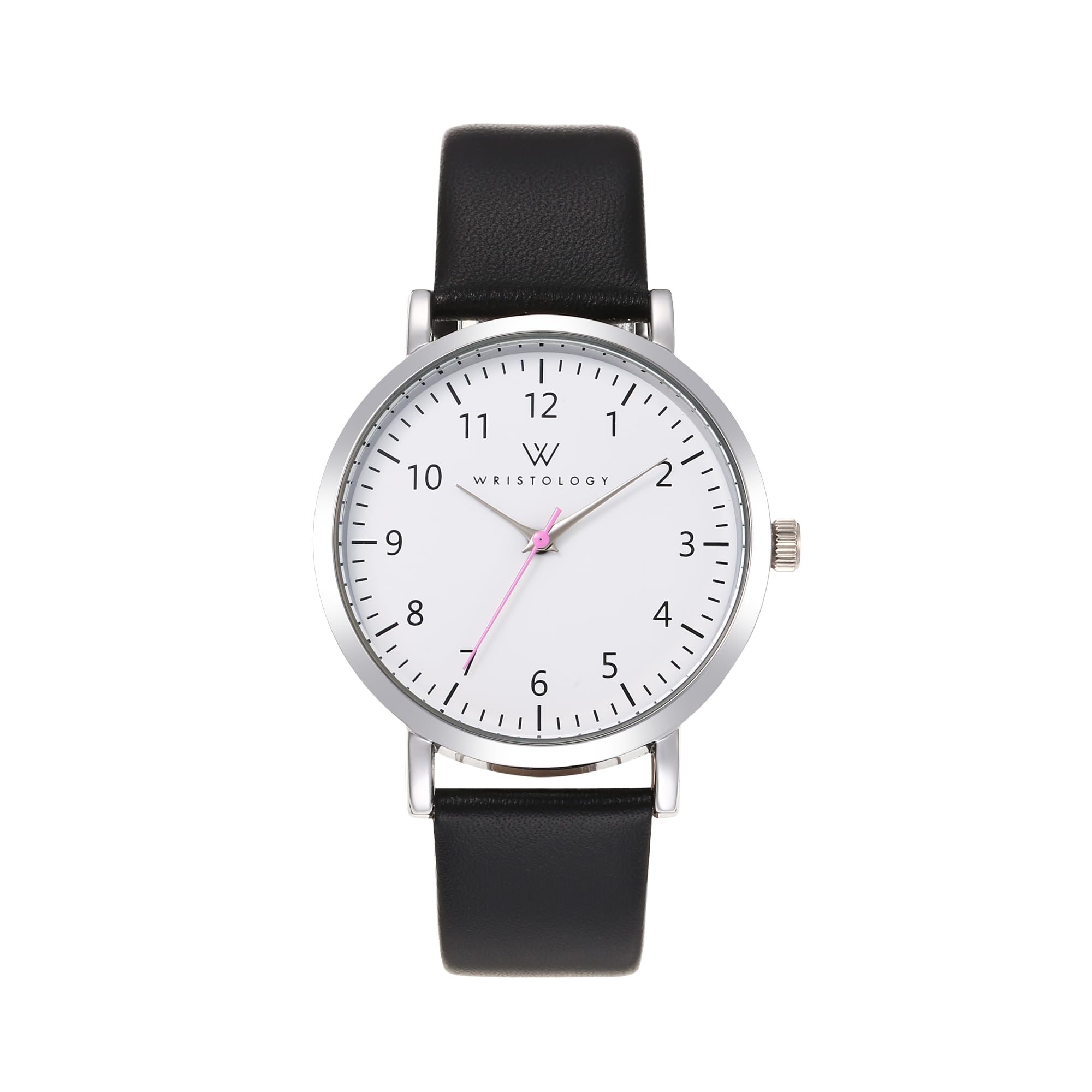 WRISTOLOGY 19 Options,Maxi Numbers Watch, Silicone Band,Interchangeable Silicone Strap,Easy to Read Analog Face with Second Hand for Women, Men, Nurses, Teachers, Seniors, EMT Olivia,Black, Olivia